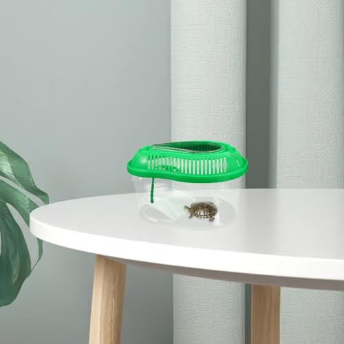 Portable Plastic Reptile Transport Container with Ventilation Holes and Secure Lid Design for Travel and Outdoor Use, Suitable for Turtles and Other Small Pets