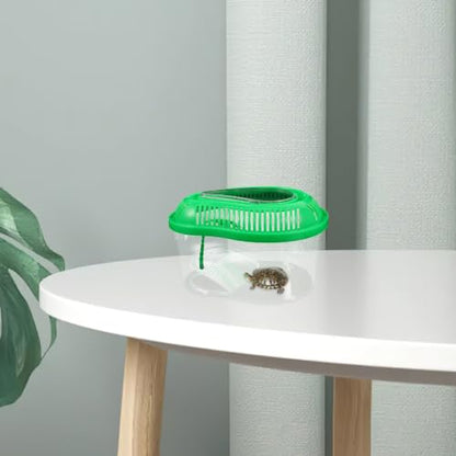 Portable Plastic Reptile Transport Container with Ventilation Holes and Secure Lid Design for Travel and Outdoor Use, Suitable for Turtles and Other Small Pets
