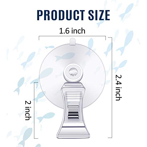 Jetec 8 Pieces Fish Seaweed Clip Plant Suction Cup with Clip Feed Holder for Aquarium Fish Tank Accessories