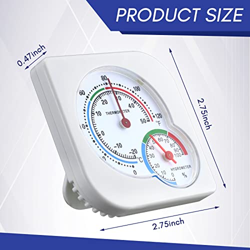 Kathfly 6 Pcs Indoor Thermometer and Humidity Gauge Indoor Mini Thermometer Hygrometer Temperature Humidity Meter Temperature and Monitor with Pointers for Home, Kitchen, Planting Room - size: White