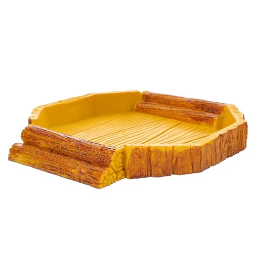 SUPVOX Reptile Feeding Bowl Water Dish Resin Tortoise Food Container Cage Accessory for Lizards Bearded Dragons and Crawling Pets