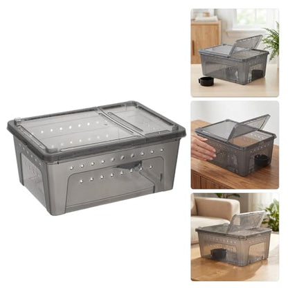 VICASKY Plastic Reptile Carrier Box with Efficient Ventilation System and Safe Construction, for Gecko and Lizard Housing, Portable Snake and Spider Habitat Enclosure,