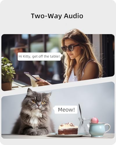 Security Camera 2K, blurams Baby Monitor Dog Camera 360-degree for Home Security w/Smart Motion Tracking, Phone App, IR Night Vision, Siren, Works with Alexa & Google Assistant & IFTTT, 2-Way Audio - color: White-1Pack