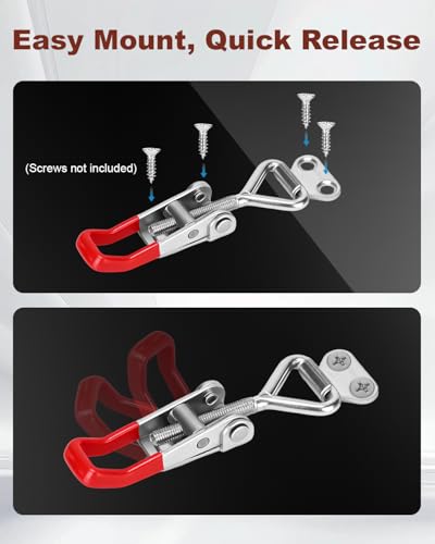 2 Pack Adjustable Toggle Latch 4001, Quick Release Toggle Clamp with 220lbs Capacity for Freezer, Toolbox, Smoker, Cabinet & Storage Case (Screws Not Included)