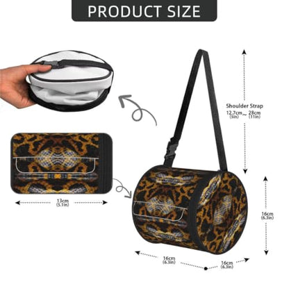 Yellow Snake Print Cylinder Tissue Box Cover Tissue Holder for Bathroom Foldable Car Tissues Box for Home Office