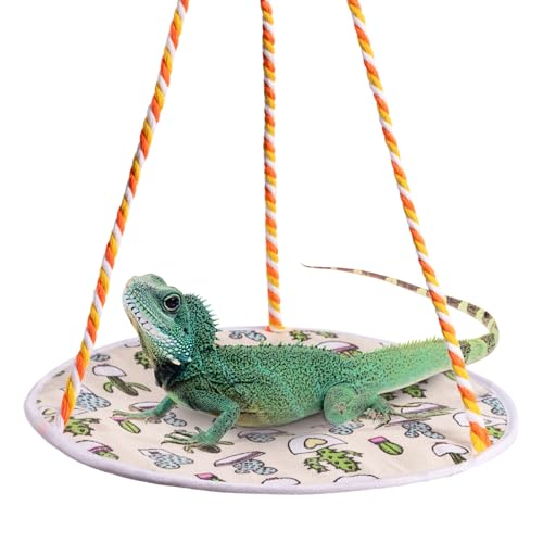 Lizard Swing Hammock, 15.7 * 9.8 Inch Reptile Hammock Climbing Hanging Bed for Bearded Dragon, Lizard, Gecko, Snake (Green Cactus) - color: Green Cactus