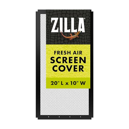 Zilla Fresh Air Screen Cover, Secure and Durable Metal Mesh Cover for Reptile Terrariums, 20 x 10 inches - size: 20" x 10"
