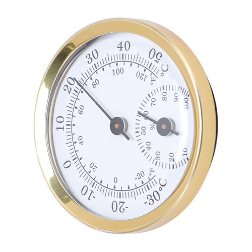 LiebeWH Indoor Thermometer Hygrometer, Aluminum Alloy Digital Humidity Monitor with Double Scale Display for Greenhouse Reptile Terrarium Home Refrigerator