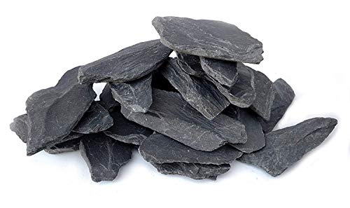 Natural Slate Stone 3 to 5 inch Rocks for Miniature and Fairy Garden, Aquascaping Aquariums, Reptile enclosures & Model Railroad. (5lbs) | Hand sorted, tumbled & washed in the US by our family-owned small business. Great in paludariums, mosaics & fairy ga