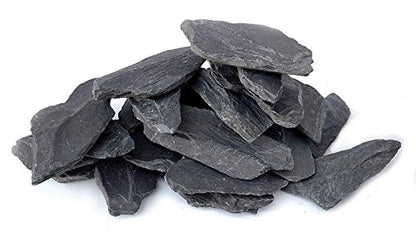 Natural Slate Stone 3 to 5 inch Rocks for Miniature and Fairy Garden, Aquascaping Aquariums, Reptile enclosures & Model Railroad. (5lbs) | Hand sorted, tumbled & washed in the US by our family-owned small business. Great in paludariums, mosaics & fairy ga