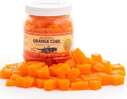 Fluker's Orange Cube Complete Cricket Diet, Gut Load Food for Feeder Insects and Live Crickets, Provides Vitamins, Minerals, and Hydration, 6 oz