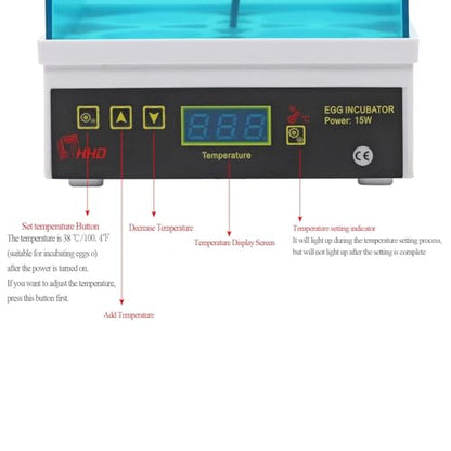 Digital Egg Incubator Egg Hatching Incubator Small House with Automatic Temperature Control Digital Professional Poultry Hatcher Machine for Hatching Chicken Birds Duck Quail Turkey Goose Egg