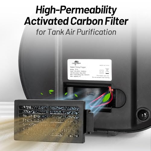 4L Reptile Humidifier Fogger Top Fill, Automatic Misting System for Reptiles, Adjustable Fogging, Leak-Proof, Timing Terrarium Mister Tank Humidifier for Snake Chameleon Frog Hermit Crab
