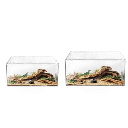 Reptile PC Terrarium,Spider Tank Starter Kit,Leopard Gecko Container,Tarantula Cage,Hermit Crab Habitat,Lizard Enclosure,Insect Housing,Jumping Spider Enclosure,Small Bearded Dragon Vivarium