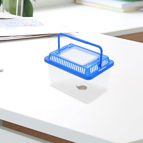 8pcs Reptile Breeding Terrarium Boxes with Handle, Sturdy Plastic Turtle Carrier and Lizard Hatching Container for Home and Travel Use