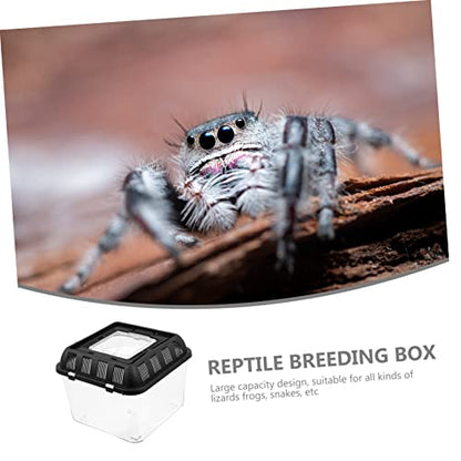 FOMIYES Portable Breeding Box for Lizards Spiders Reptile Feeder Transport Box Breathing Pet Supply Accessories