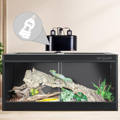 REPTI ZOO UVB Light for Tropical Reptile, 2 Pack 5.0 15W UVA UVB Reptile Light Bulb, UVB Lamp for Crested Gecko Leopard Gecko Frog Toad Snake Chameleon - size: 5.0 15W