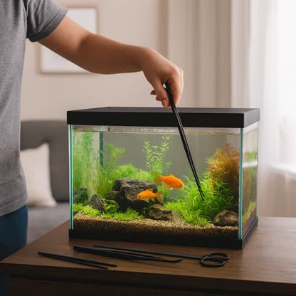 Mandala Crafts Stainless 15" Straight Curved Fish Tanks Aquarium Tweezers | 15 Inch Forceps, Rust Resistant Stainless Steel, Trimming Aquatic Plants, Bowls, Terrariums, Freshwater & Saltwater Aquascape - color: Stainless Steel Curved Straight Tweezers, si