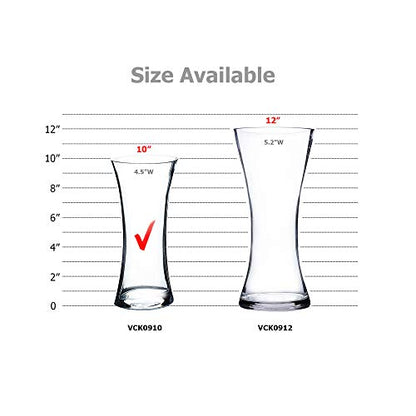 WGV Gathering Bouquet Vase, 4.5" W, 10" H, Clear Glass Floral with Flared Oval Opening, Centerpiece, Home Wedding Event Decor, 1 Piece (VCK0910) - size: Oval Open 10"H