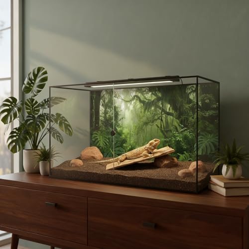 2 Pack Terrarium Background Cloth, 30x18 Inch Reptile Tank Background for Bearded Dragon & Leopard Gecko Tank Accessories, Polyester Aquarium Background with Desert & Forest Design - size: 30x18in