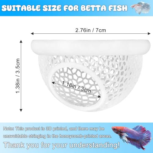 Floating Betta Hide & Shrimp Cave – All-in-One Aquarium Hammock, Feeder, and Safe Resting Spot for Stress-Free Fish Tanks - color: Ivory