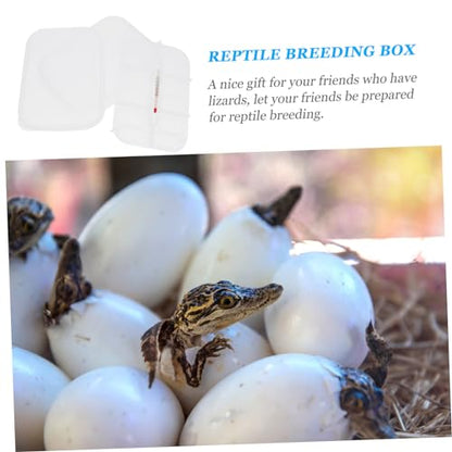 Didiseaon Reptile Breeding Box with Thermometer Professional Egg Incubator for Gecko Lizard and Reptile Hatching Easy to Clean and Manage Incubation Tray
