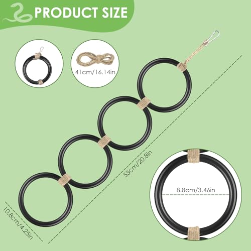 DBNESS Snake Climbing Rings, Ball Python Enclosure Enrichment Ring, Adjustable Playground Terrarium Decor Accessories for Corn Snakes, Garter Snakes, Iguana, Lizards, Chameleons, Parrot(Black) - color: Black