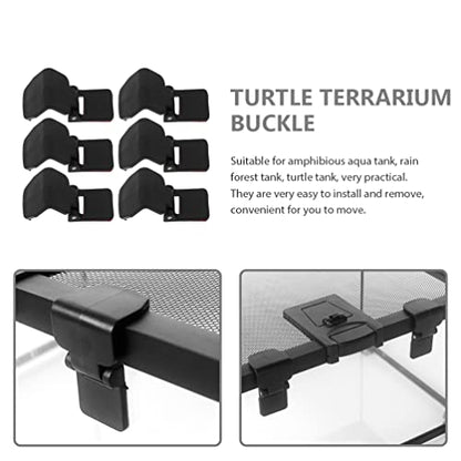 Totority 6pcs Cylinder Lock: Snake Tank Aquarium Clips Escape Screen Clip Snake Cage Clips Glass Cover Support Holder Plastic Turtle Tank Terrarium Cover Clips