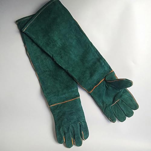 Generic Pet Supplies Popular Reptile Anti-Bite Gloves 60cm Pet Protective Gloves Monitor Lizard Anti-Bite Gloves, Dark Green as Pic.