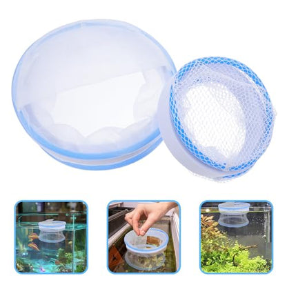 VILLCASE Floating Fish Hatchery Tank with Mesh Isolation Breeding Box, Aquarium Spawning Nest for Guppy Fry and Small Pet Breeding, Floating Design with Feeding Ports for Aquarium Breeders