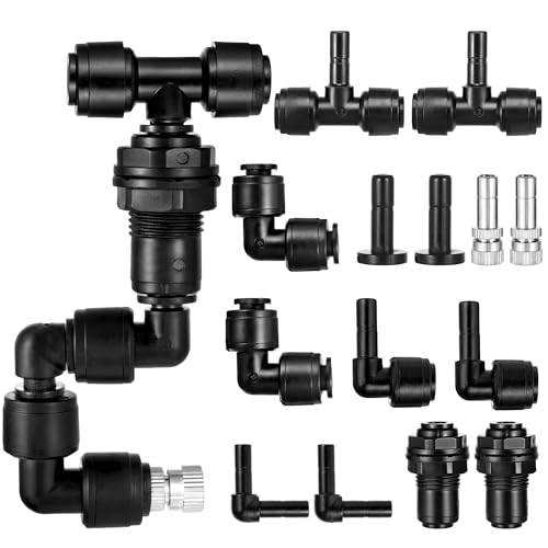 14 Pack Single-Head 1/4 Reptile Mister Nozzles Kit,Reptile Misting | 1/4"Reptile Misting System Fittings,360 Degree Adjustable Misting Spray Nozzles for Aquarium,Vivarium,Plants, Amphibians - size: Single-Head*2