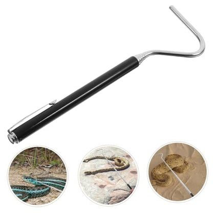 Sosoport Retractable Reptile Catching Hook Handle Snake Tool for Safe Handling of Snakes and Reptiles Stainless Steel Design Portable and Easy to Use