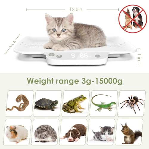 Dog Scale for Small Dogs,with Hold funtion,Kitten Scale,Accuracy1g/0.035 oz, Max15 kg / 33 lbs, Suitable for Newborn Pets, Kitten,Chihuahua,Cats - color: White One-piece 1g