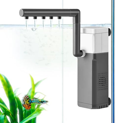 3W Mini Fish Tank Filter, 48GPH Quiet Aquarium Internal Filter 3-in-1 Submersible Fish Tank Filter Pump for 1-6Gal Betta/Fry/Shrimp Tanks - style: 3W(1-6gal)