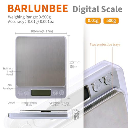 Gram Scale,Capacity 500g Accuracy 0.01g Mini Food Scales Digital Weight Grams and Oz,Small Kitchen High Precision for Espresso,Baking,Jewelry,Soap Making,Silver - color: Silver