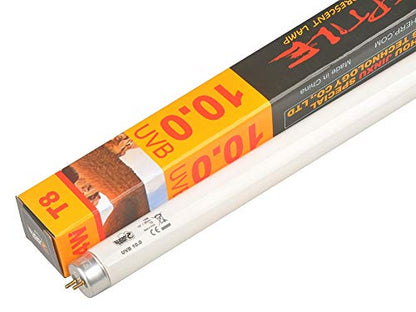 LUCKY HERP 10.0 UVB Fluorescent Tube Terrarium Lamp for Desert Reptiles - T8,14 Watts,15 Inches