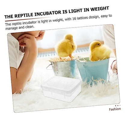 HANABASS Compartment Plastic Reptile Egg Incubator Tray for Hatching Lizards Snakes and Frogs Lightweight Design with Transparent Cover for Easy Observation and Management