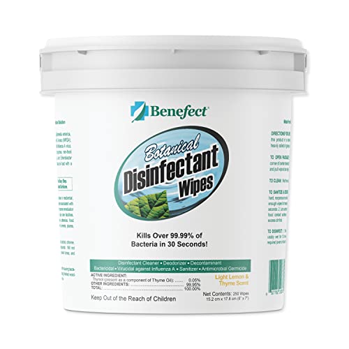 Benefect Botanical Disinfecting Wipes - (250 Wipe Count) Natural, No Residue - Antibacterial Disinfectant, Multi-Surface Cleaning and Sanitizing Wipes - size: 250 Count (Pack of 1)