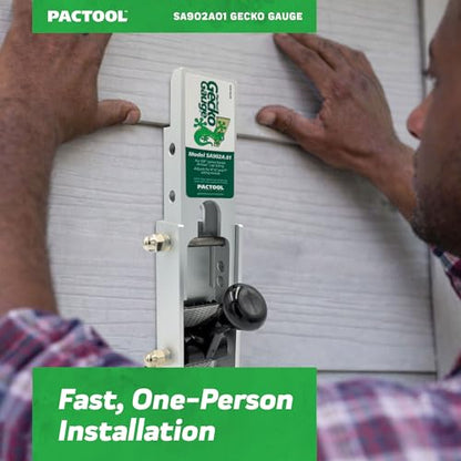 PacTool Gecko Gauge Artisan Kit - 5/8" Fiber Cement Siding & Hardie HZ6 | For 5/8" fiber cement siding including James Hardie HZ5. Lap siding gauge with mounting clips for professional installs. - size: 5/8” Thickness for Hardie Artisan Siding, style: ALU