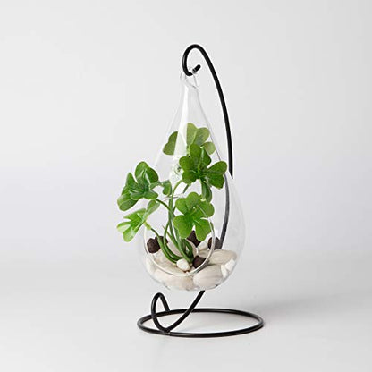 WGV Glass Hanging Plant Terrarium, Width 3.5", Height 7", Teardrop DIY Air Succulent Planter Clear Tea Light Votive Candle Holder, Wedding Event Office Home Outdoor Decor, 1 Piece - size: Teardrop M