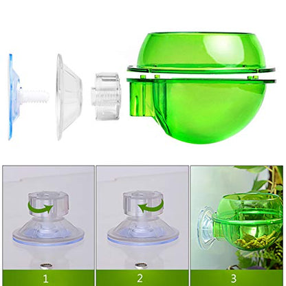 Suction Cup Feeder Anti-Escape Reptiles Water Bowl Worm Live Fodder Container for Iguanas