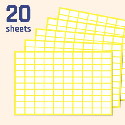 0.5" x 0.3", 2000 Pack - Small Price Stickers, White Pricing Labels | Small Labels to Write On - size: 2000 Pack