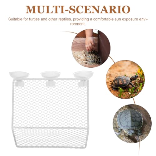 BESPORTBLE Heavy Duty Metal Turtle Climbing Platform Suction Cups for Aquatic Turtles and Reptiles Multipurpose Basking and Resting Ledge Easy Cleaning Design Size 9.25x7.99x2.56in