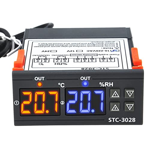 Digital Temperature Humidity Controller, Accurate Hygrometer Thermometer with Compact Size Lightweight, for Incubation Breeding Farms Brewing (110V-220V)
