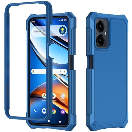 for Cricket Icon 2026 U656AC Slim Tough Hybrid Cover Phone Case + Extreme Band (Blue) - color: Blue