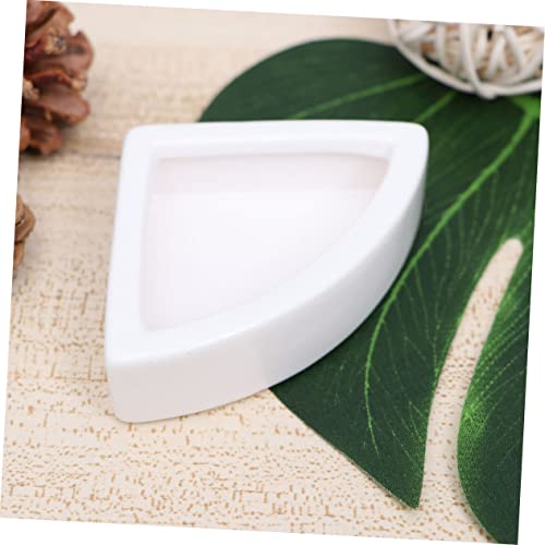 BESPORTBLE 1pc Reptile Feeding Bowl Ceramic Basin for Lizard Turtle Pets Escape Feeder Dish Non- Design White for Food Water Storage