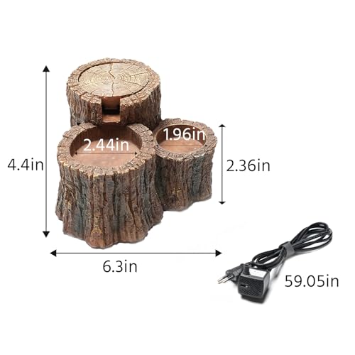 550ML Reptile Water Fountain with Food Dish – Terrarium Drinking Fountain for Bearded Dragon, Gecko, Chameleon, Lizard, Tree Frog & Turtle – Keeps Water Clear, Easy-to-Use Water Dispenser
