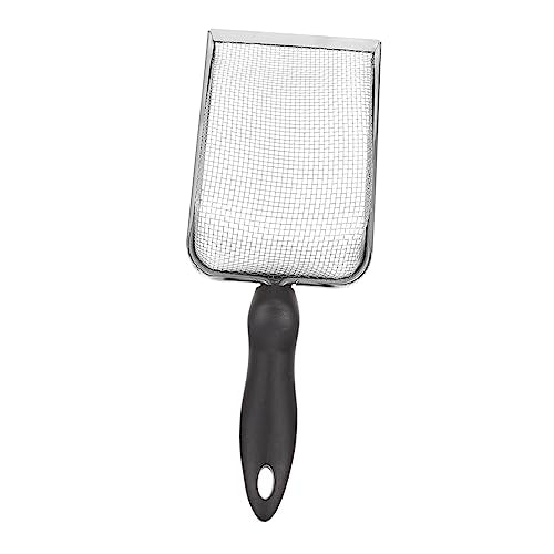 Hemoton 1Pc Stainless Steel Reptile Sand Shovel with Filtering Mesh Ergonomic Design for Easy Excrement Cleanup Terrariums for Turtles Lizards and Other Reptiles