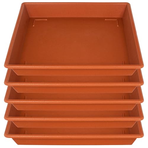 NIMYAU Square Plant Saucer 6 Inch 5 Pack6 8 12 14 16 18 20 Flower Pot No Holes Plant Drip Trays, Plant Trays for Pots Heavy Duty Plastic Plant Saucers for Indoors Outdoors - color: Red, size: 6"-5Pack