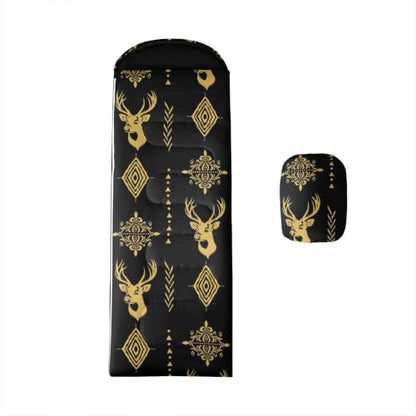 Erosebridal Sugar Skull Kids Sleeping Bag Southwestern Aztec Western Camping Blanket for Hiking Travel Hunting Sleep Bag - color: Black Yellow Gold 4